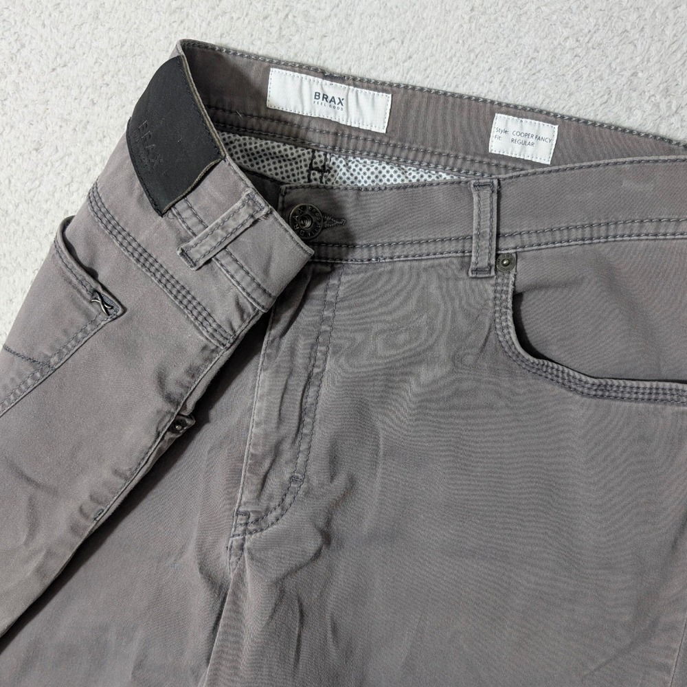 Brax Pants Mens‎ 36/34 (36/30) Grey Cooper Fancy Regular Fit Five Pocket